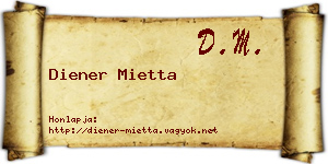 Diener Mietta névjegykártya